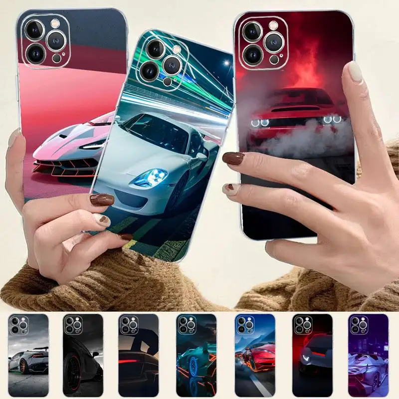 

Sports Cars Men Phone Case For iPhone 8 7 6 6S Plus X SE 2020 XR XS 14 11 12 13 Mini Pro Max Mobile Case