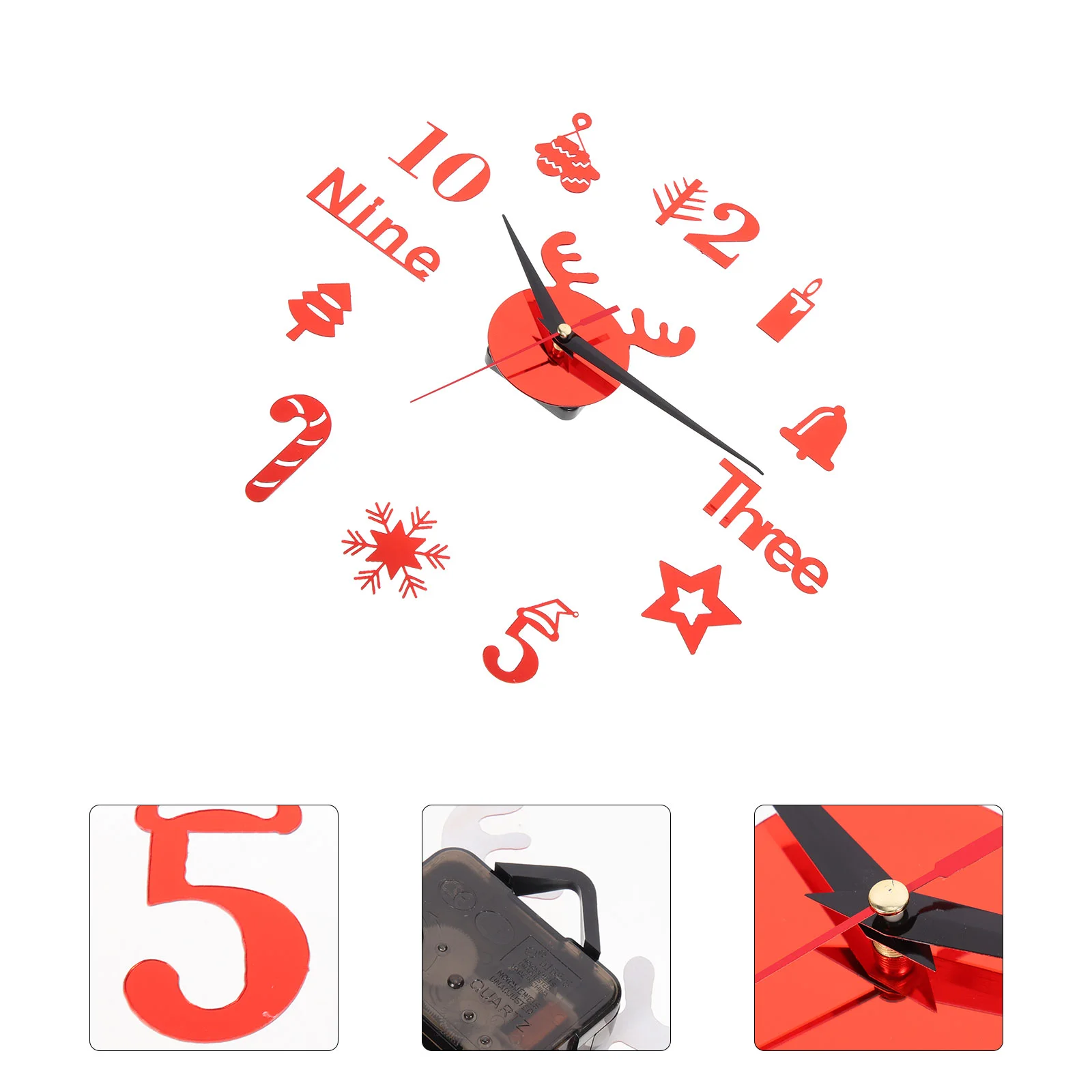 

Clock Wall Christmas Diy Decor Hanging Acrylic Home Bedroom Silent Roman Numerals Big Decorative Non Room Tickinggiant Holiday