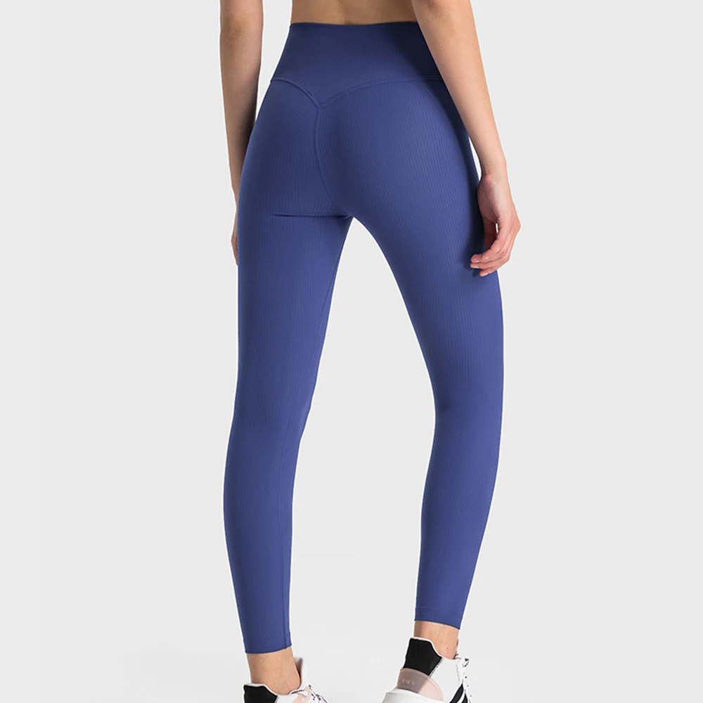 Ribbed Leggings for Women Fitness Gym Yoga Pants Jogging Tights High Waist Hip Lift Women Pants Push Up Running Fitness Leggings