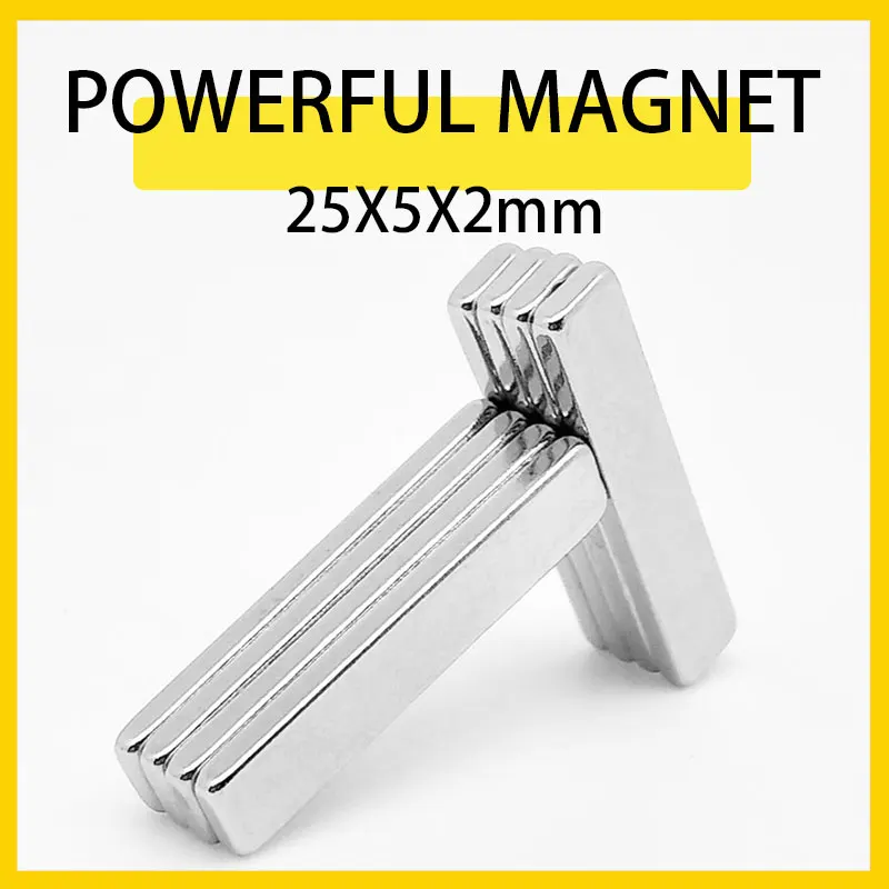 

5~200PCS 25x5x2mm Block NdFeB Neodymium Magnet 25mm x 5mm x 2mm N35 NdFeB Block Super Powerful Strong Permanent Magnet