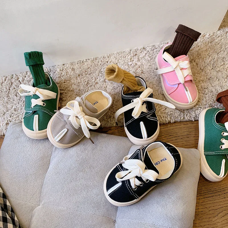 

2023 Korea Kids Shoes For Girls Boys Children Canvas Shoes Toddler Baby Casual Shoes