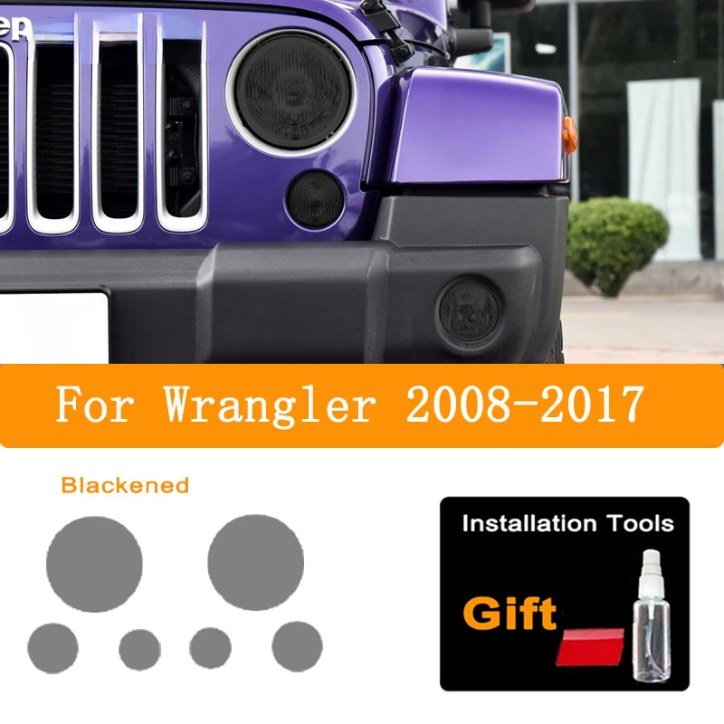 

Car Headlight security Black Protective FilmFor Jeep Wrangler Gladiator 2008-2022 Taillight TPU adhesive film Sticker Accessore