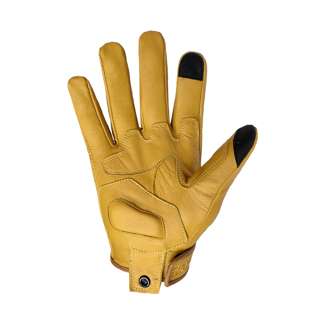 Мотоциклетные перчатки Желтые из натуральной козьей кожи для мужчин - купить по