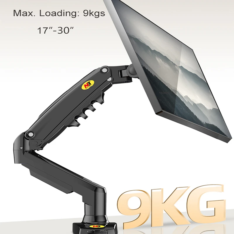 

2021 New NB F80 Desktop Gas Spring 17-30" LCD LED Monitor Holder Mount Arm Full Motion Display Stand Loading 2-9 Kgs