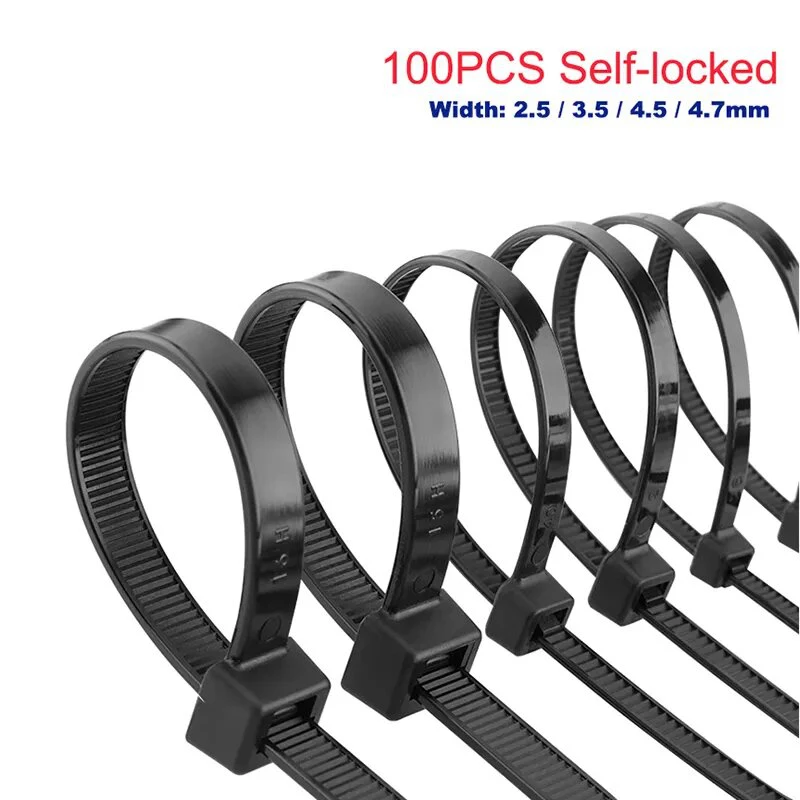 Упаковка сильная никогда не разрывается самоблокирующаяся черная нейлоновая