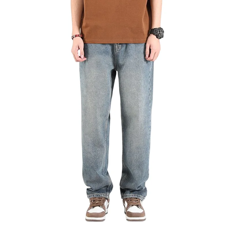 Baggy Blue Black Jeans Men Fashion Retro Straight Jeans Men Streetwear Hip-hop Loose Denim Pants Mens Trousers Large Size M-5XL