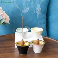 creative mini ceramic incense burner multi function incense holder line and tower incense dual use home aromatherapy burner