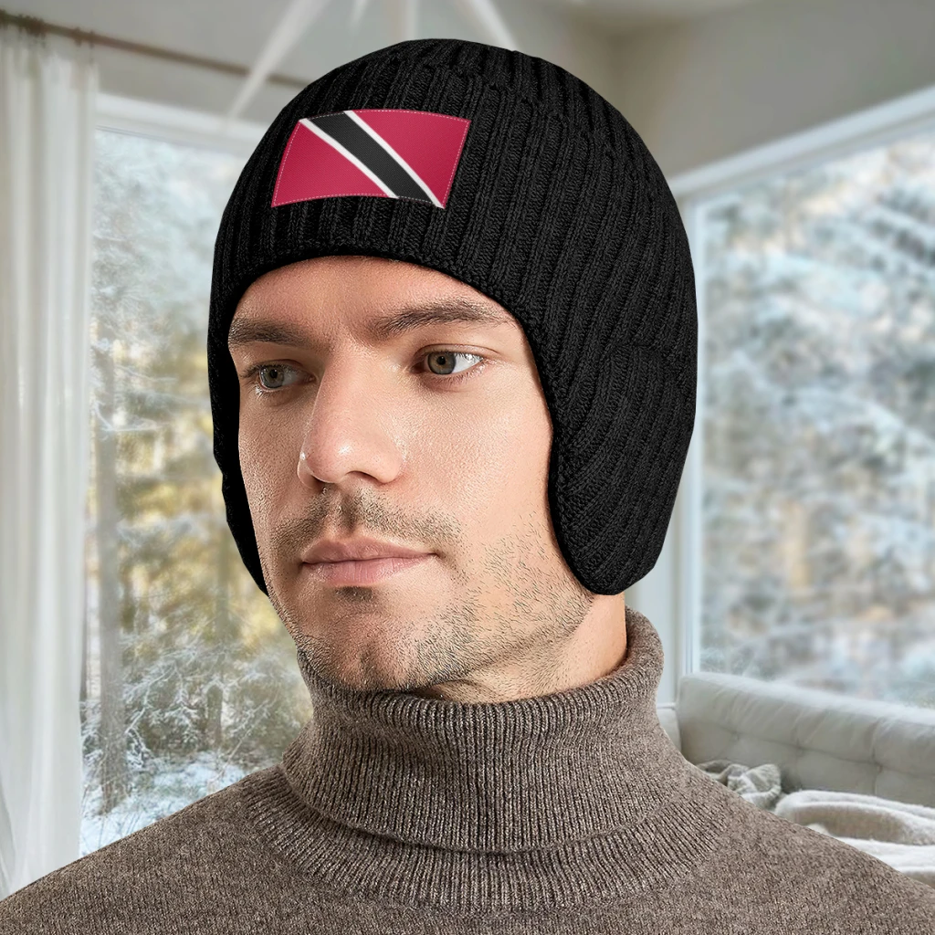 Мужская зимняя вязаная шапка с флагом Тринидада и Тобаго