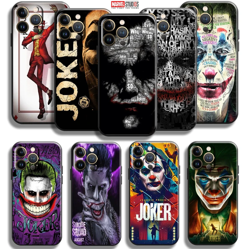 

Funny Joker Clown For Apple iPhone 13 12 11 Pro Max Mini X XR XS Max SE 5 5s 6 6S 7 8 Plus Phone Case Soft Silicone Cover Black