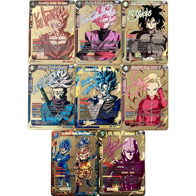 New Dragon Ball  Gold Card  Anime Super Saiyan Series Signature Metal Card Goku Classic Collection Toys Game Collection Cards