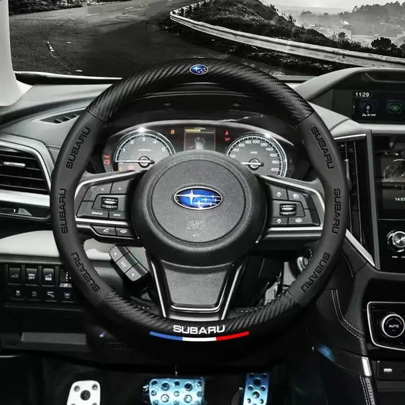 

Car 3D Embossed For Subaru Logo Carbon Fiber Steering Wheel Cover For XV Legacy Forester Outback WRX Impreza Tribeca BRZ STI