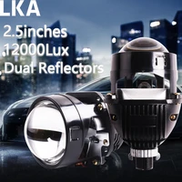 lka 2 5 inches dual chips bi led projector lens headlamp for car 47w 5500k h4 h7 9005 9006 auto led headlamp