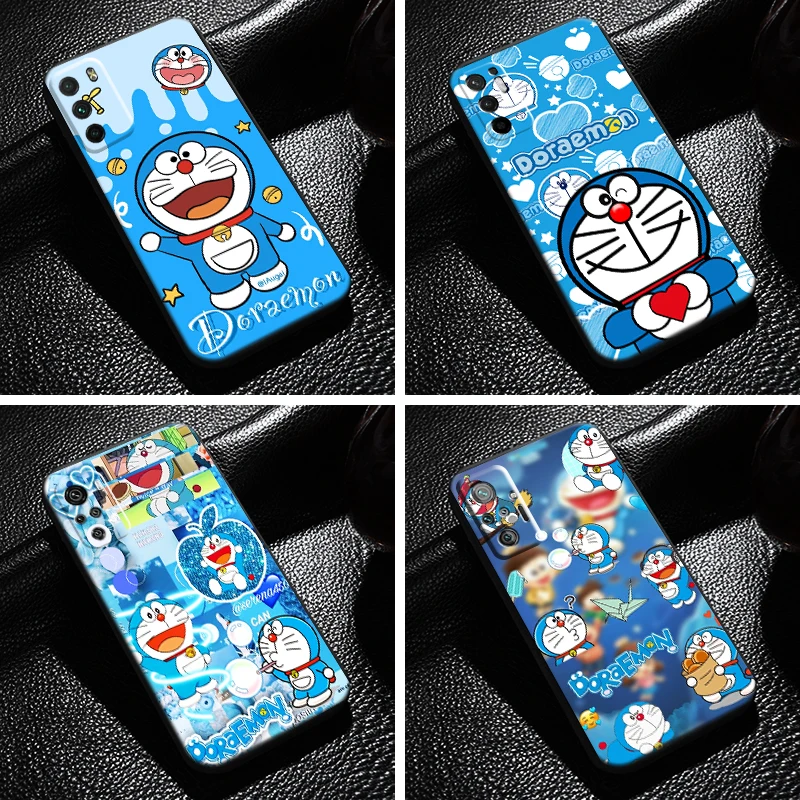 

Anime Doraemon For Xiaomi Redmi Note 10 10S Pro Max Note 10T 5G Phone Case Black Carcasa Silicone Cover Back Soft