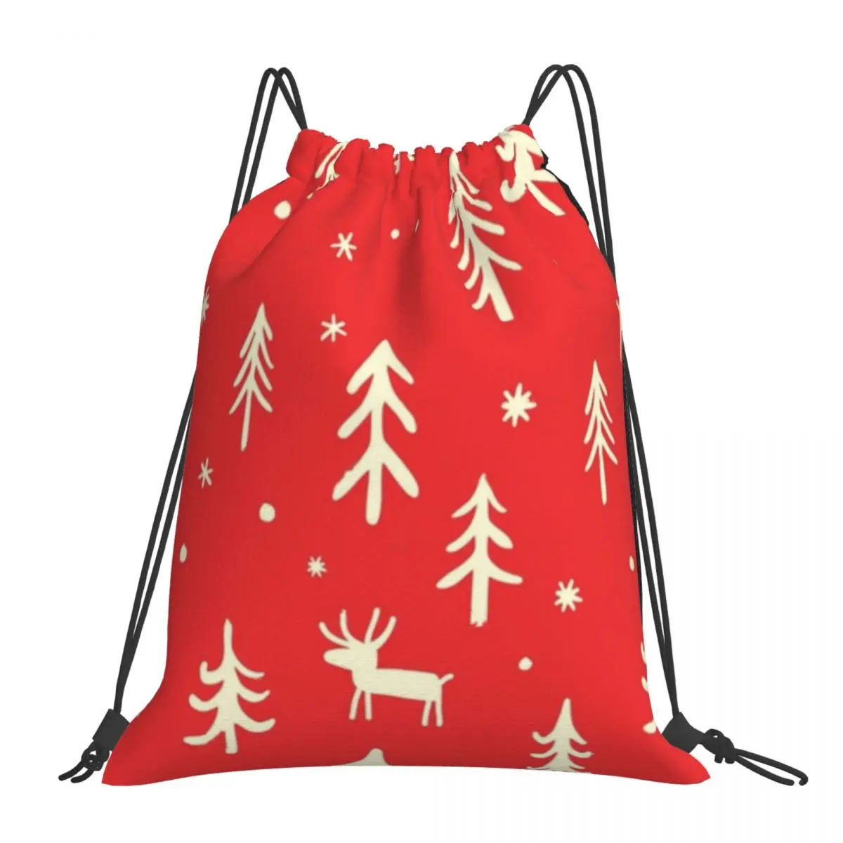 

Красные Рождественские Зимние радостные рюкзаки, модные Переносные сумки на шнурке, сумка для хранения с карманами на шнурке, сумки для книг для женщин, для школы