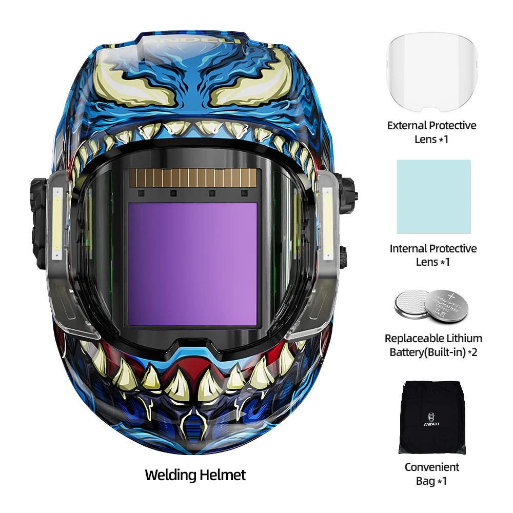 

ANDELI Сварочный шлем с автоматическим затемнением 180° View True Color 4