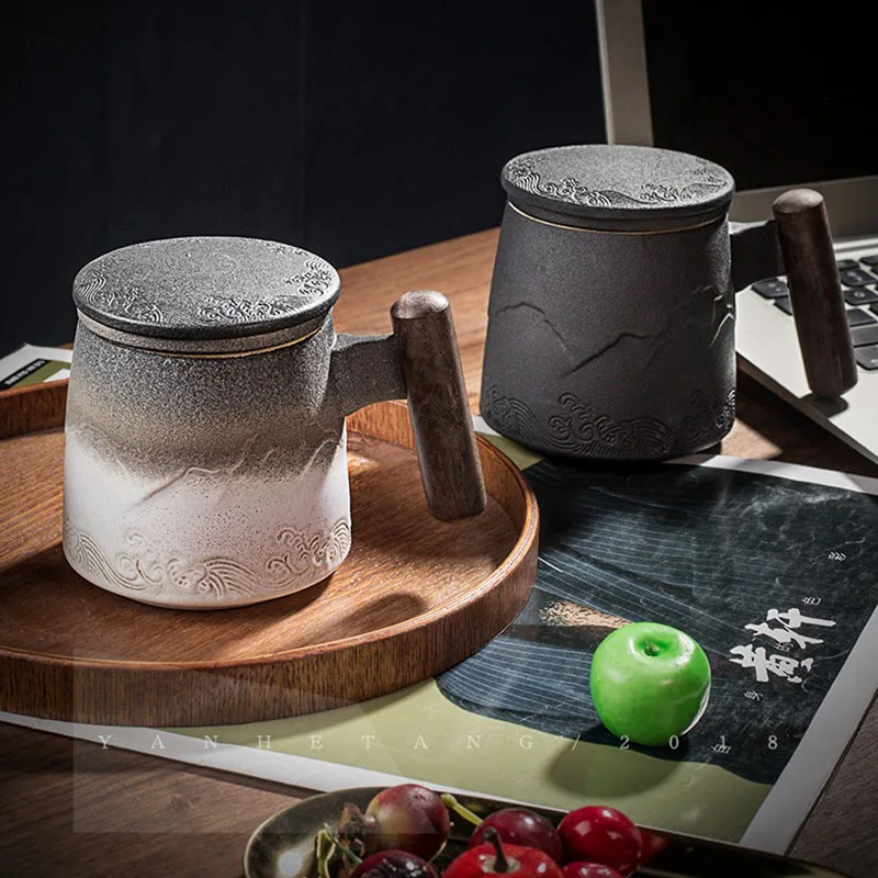 

Porcelain Tea Cup with Cover Ceramic Cups with Strainer Japanese Mug Original Personalized Gift Beautiful Luxury Pottery Tea Cup