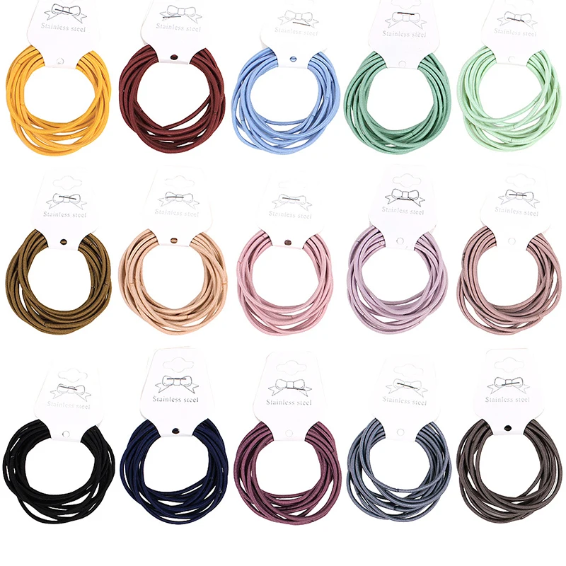 

10pcs/set 5cm Elastic Hair Bands For Women Girls Ponytail Hold Small Hair Tie Rubber Bands Scrunchie Kids Gift Hair Accessories