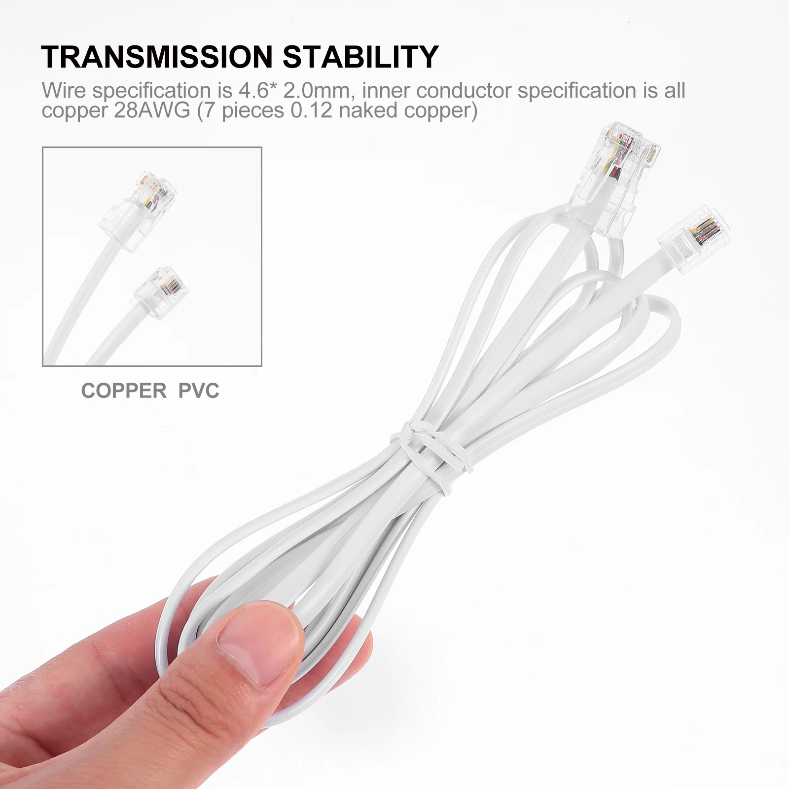 Модульный штекер телефонной линии соединительный кабель RJ с кристаллической