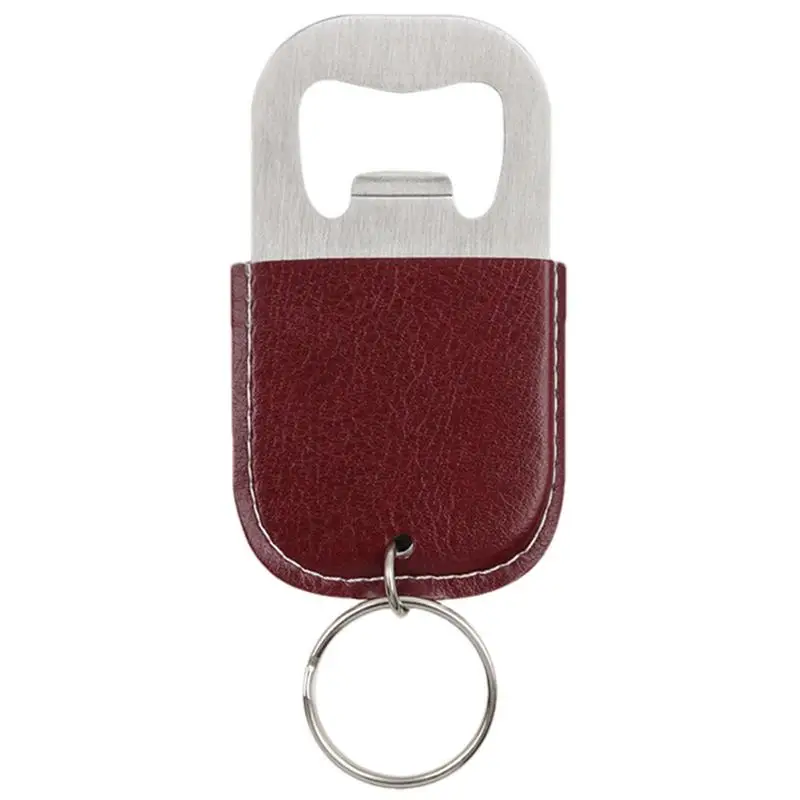 

Leather Bottle Opener Metal Beer Bottle Opener With Leather Keychain Portable Bottle Opener Keychain Kitchen Gadget Accessories