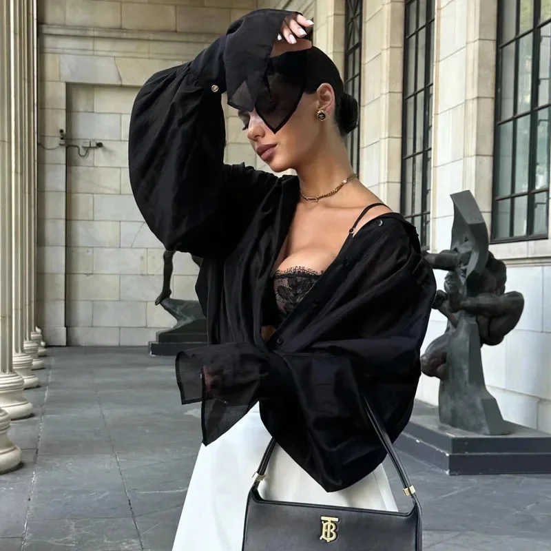 Женская рубашка с длинным рукавом