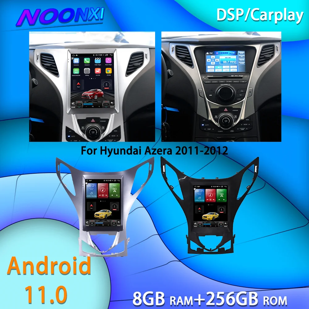 For Hyundai Azera Grandeur HG I55 All In One Car Tesla Screen Audio Intelligent System Radio 2 Din Video Players GPS 8G+256G DVD For Hyundai Azera Grandeur HG I55 All In One Car Tesla Screen Audio Intelligent System Radio 2 Din Video Players GPS 8G+256G DVD