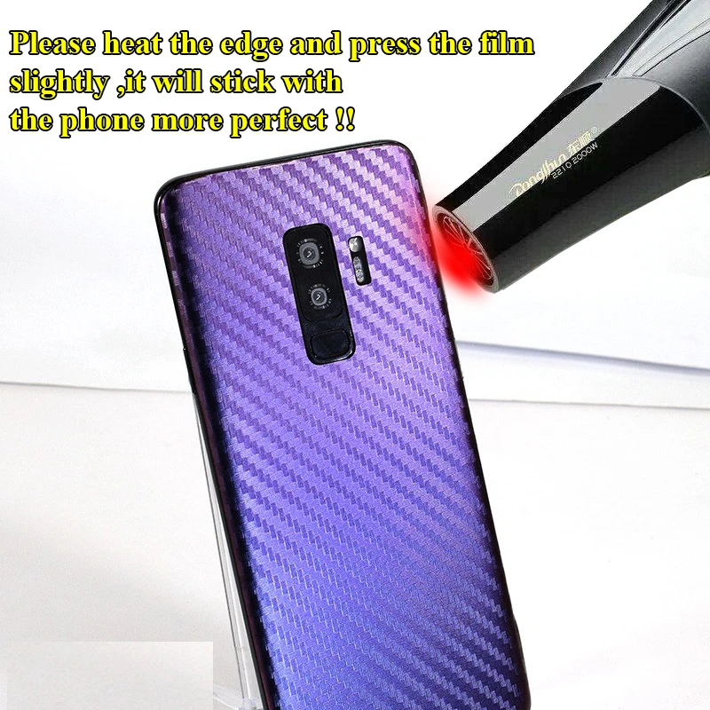 For Samsung Galaxy S22 S9 S8 Plus Ultra S7 Edge 3D Gradient Carbon Fiber Film Rear Back Decal Skin Protective Sticker images - 6