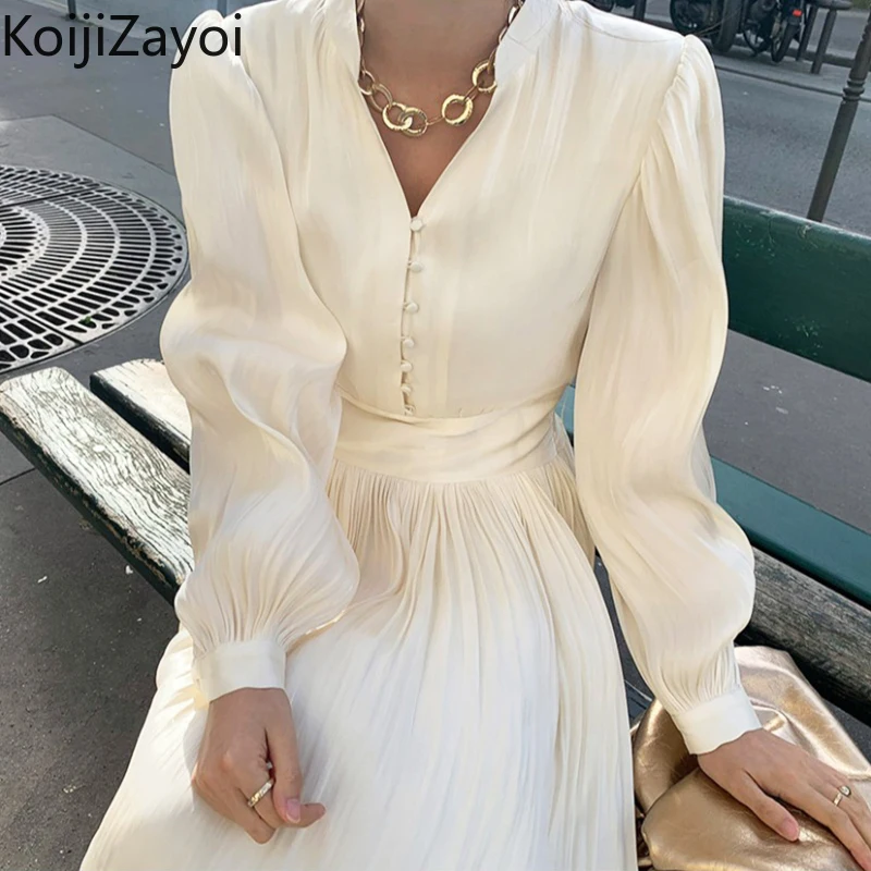 

Женское элегантное облегающее платье Koijizayoi с длинным рукавом, модное офисное женское шикарное однотонное платье в Корейском стиле, весна-о...