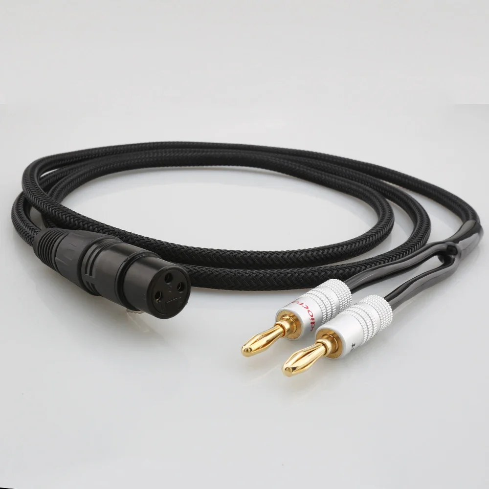 HiFi XLR мама на 4 мм акустический кабель типа банан 3-контактный разъем двойные вилки