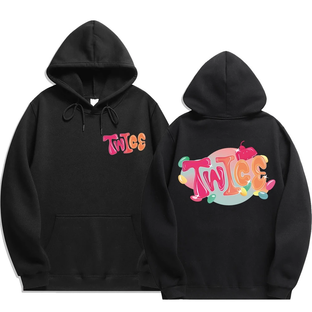 

Kawaii Women's Hoodie KPOP TWICE Printed Brushed Men's Pullover Winter Casual Fashion Couple Sweatshirt Top Y2K Street Hoodie