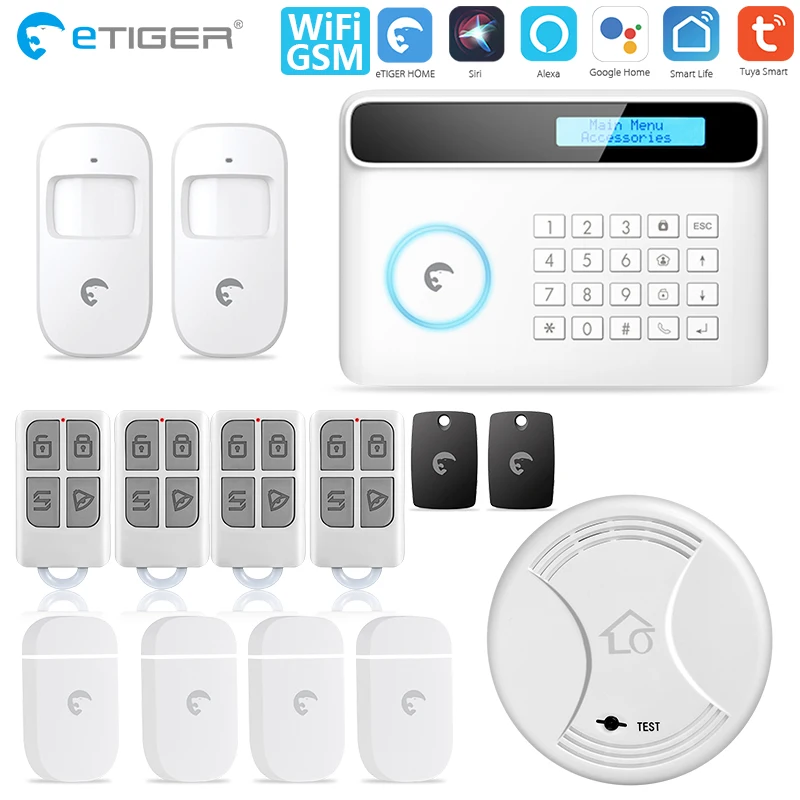 

Etiger S4 Plus Tuya Smart WiFi/GSM Motion Detector Home Smart SMS smoke Alarm System Home security system