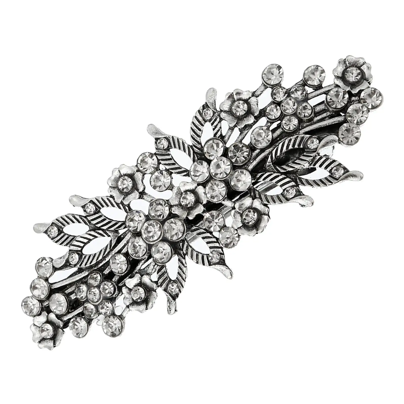 

Заколка для волос в античном стиле женская, стильная заколка-слайдер серебряного цвета с цветочным дизайном, аксессуары для прически на сва...