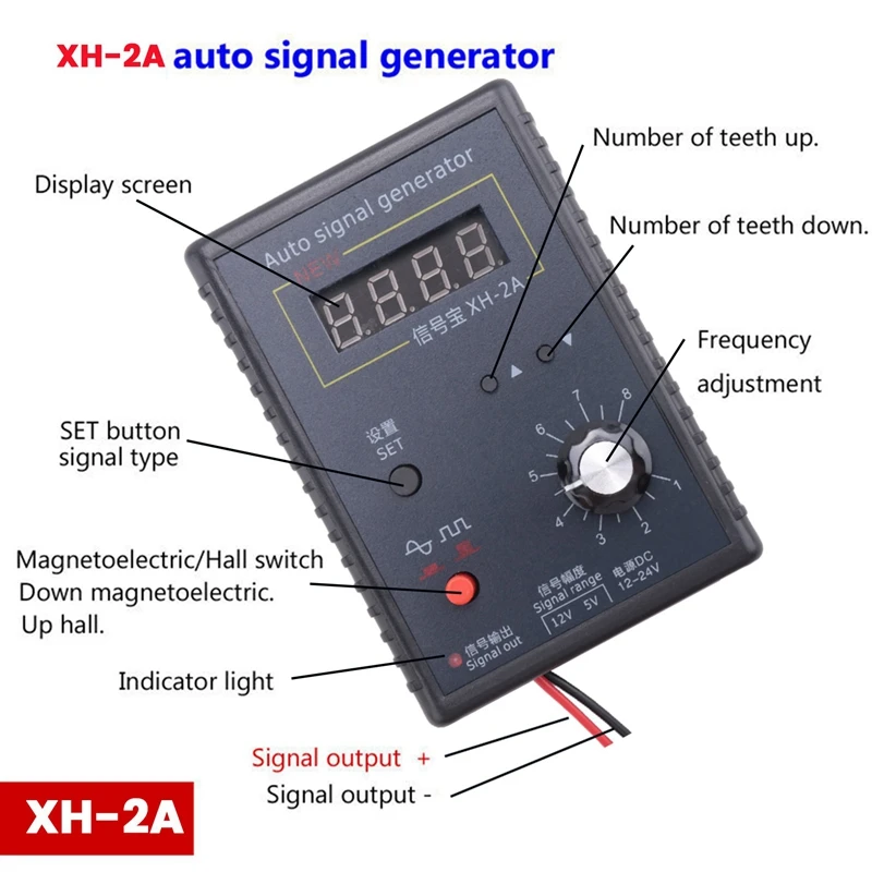 XH-2 Sensor Simulation Box Automotive Signal Generator Black Analog Stopwatch