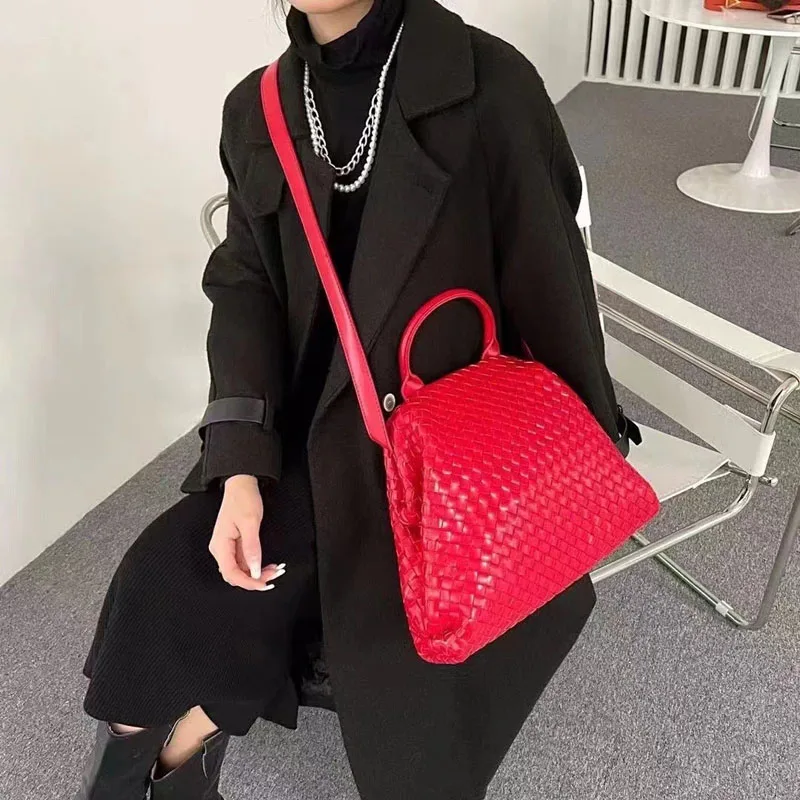 

Vintage Oversize Chic Women Shoulder Bag Ruched Woven Ladies Crossbody Bags Fashion Retro Big Female Handbag Party Girl Tote New