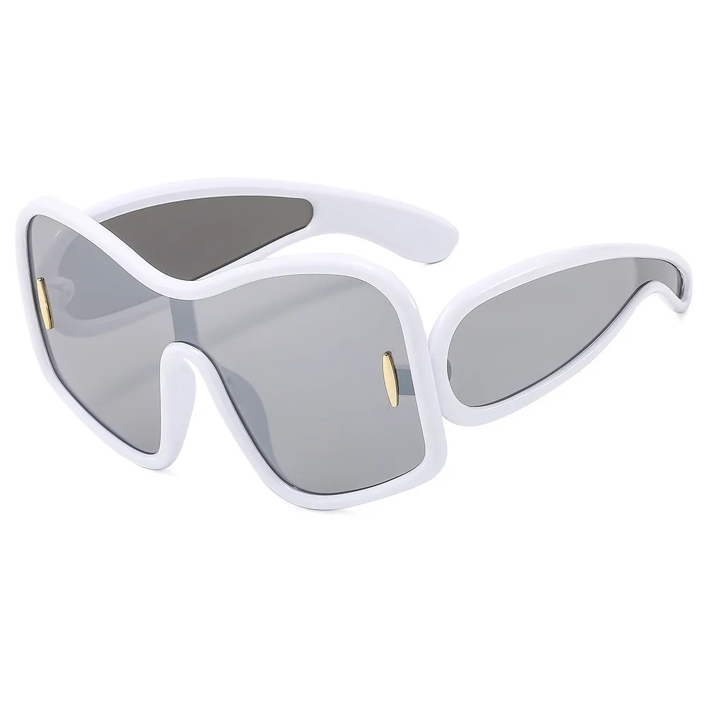 Новые модные женские солнцезащитные очки Y2K Alien в большой оправе с рисовыми