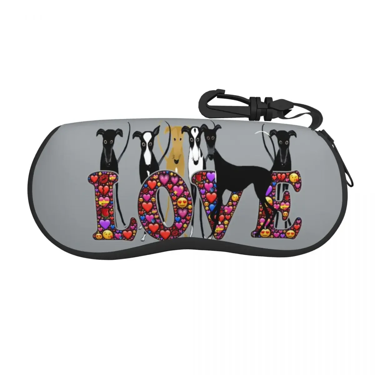 

Love Hounds Shell Eyeglasses Protector Cases Fashion Sunglass Case Greyhound Whippet Sighthound Dog Glasses Bag