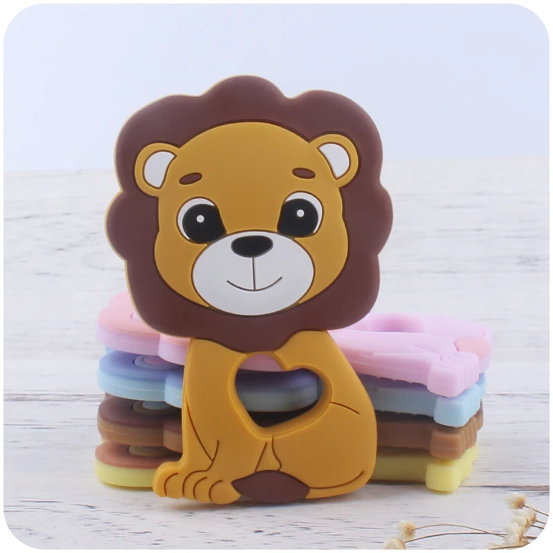 

Silicone Teether Lion 1pc Food Grade Silicone Pendants DIY Pacifier Chain Accessories Baby Molar Toys