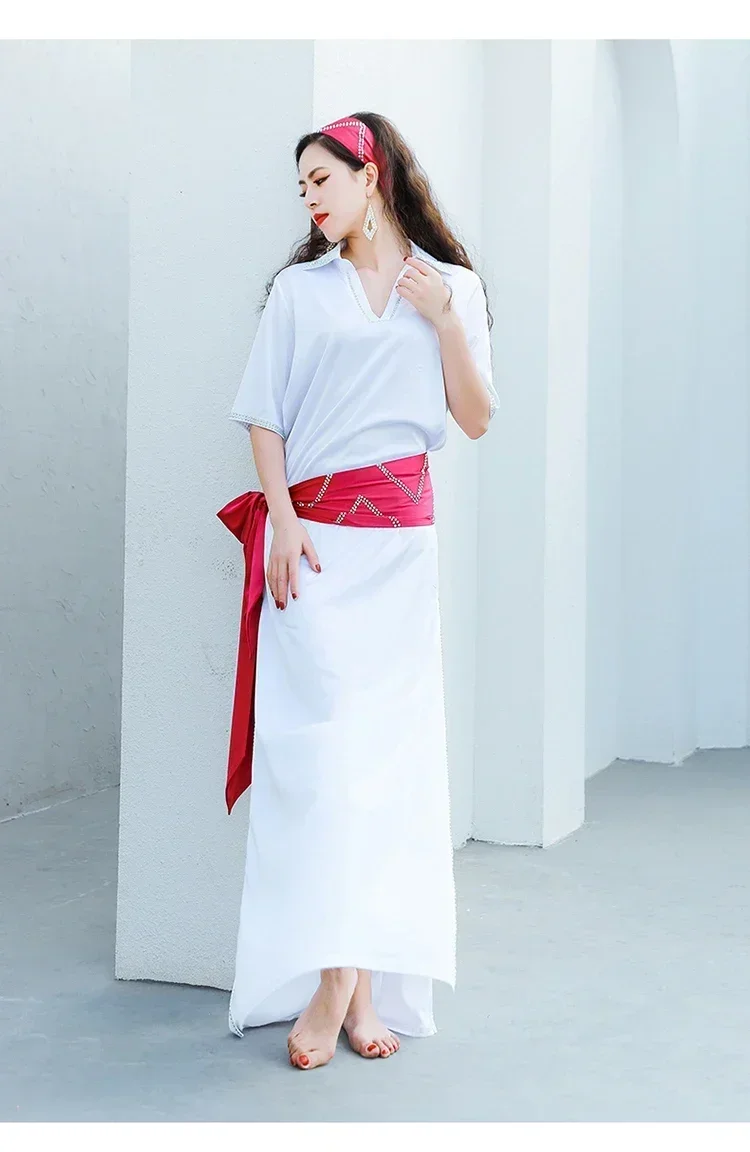 Женское платье для танца живота на сцене атласное Baladi цельное Saidi народный костюм