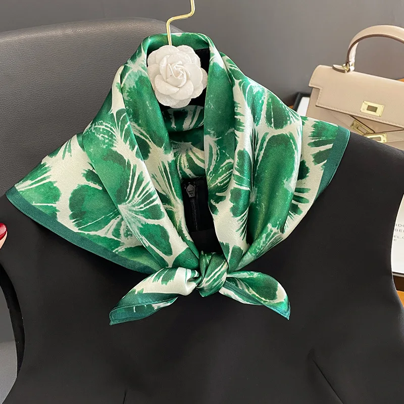 

Новинка 2023, Модный женский шарф из натурального шелка, Женский хиджаб, роскошный брендовый галстук, шаль