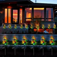 2pcs solar light outdoors solar led lights outdoor waterproof garden landscape cypress lights decor for garden yard lawn pathway
