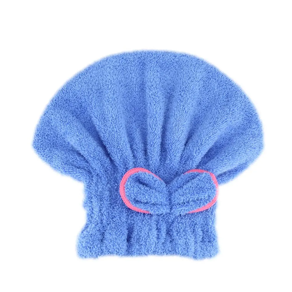

Bath Bathroom AccessoriesMicrofibre Quick Hair Drying Bath Cap Spa Bowknot Wrap Towel Hat Cap