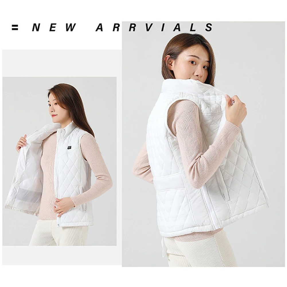 

Women Electric Thermal Jacket Rechargable Heating Thermal Vest 3 Heating Levels 9 Zone Heating Autumn Winter Outdoor Wear