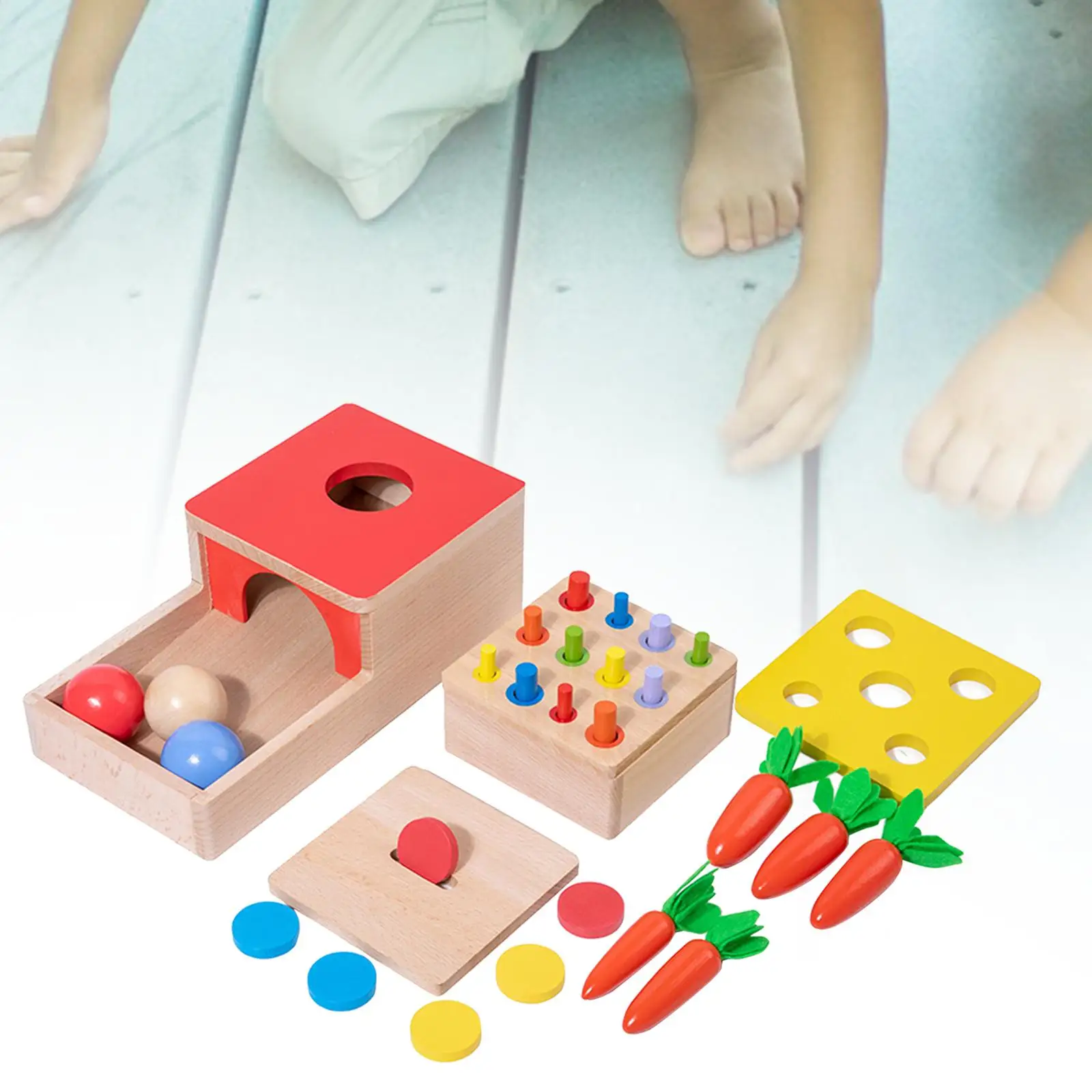 

Object Permanence Box Toddler Learning Toy Interactive Developmental Toy Pulling Carrots Games for Preschool Boys Xmas Gifts