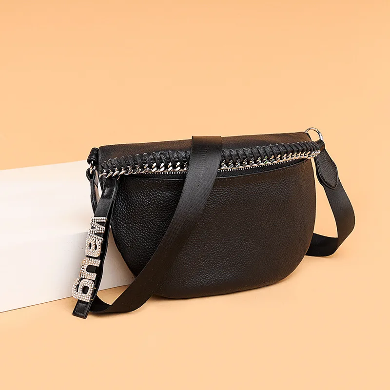 

Brand Fashion Trend Luxury Designer Handbags Women'S Genuine Leather Chest Casual Chain Shoulder Bags For Ladies Messenger Bag