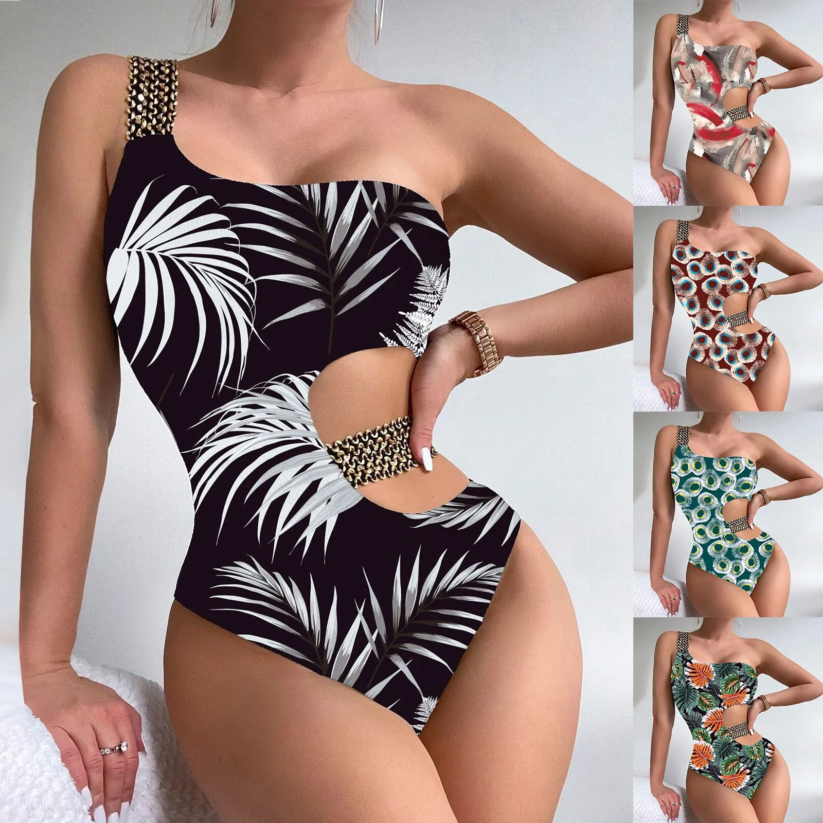 

Купальник женский с V-образным вырезом и вырезом