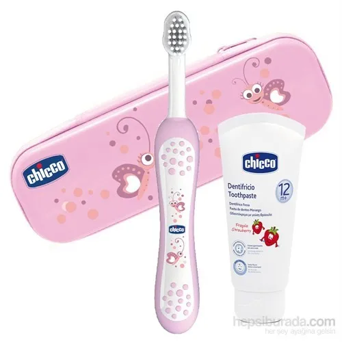 Набор розовых зубных щеток Chicco