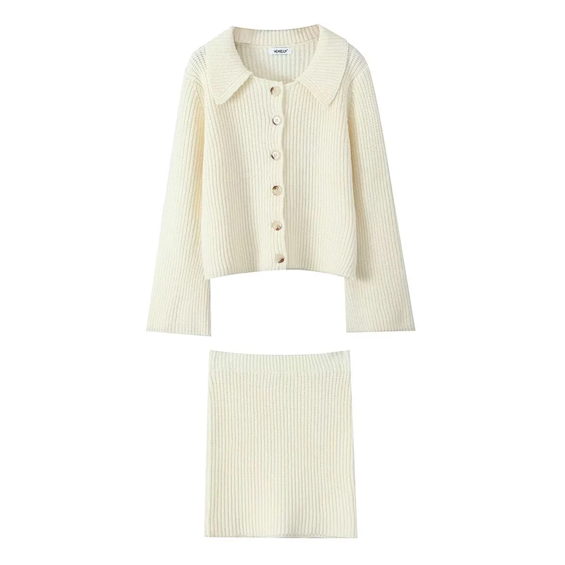 Осенние вязаные комплекты из двух предметов женский трикотаж джемпер свободные