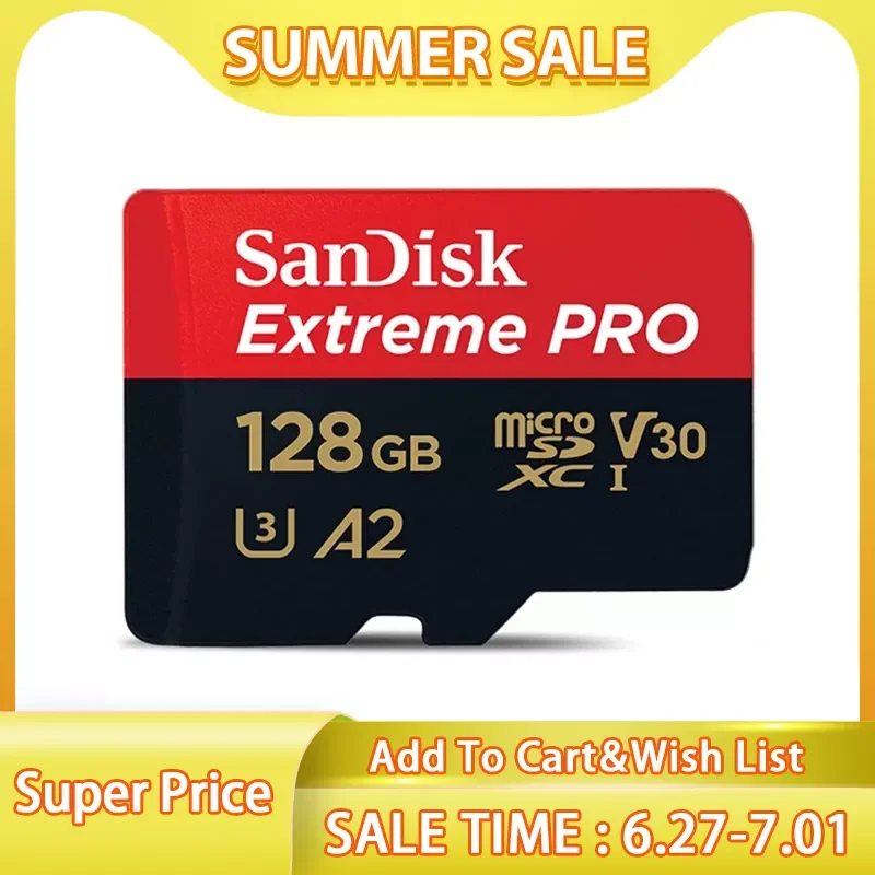 

2023New Original SanDisk Extreme Pro Micro SD Card Up to 170MB/s 128GB 64GB A2 V30 U3 TF Card 32GB A1 Memory Card With SD Adapte