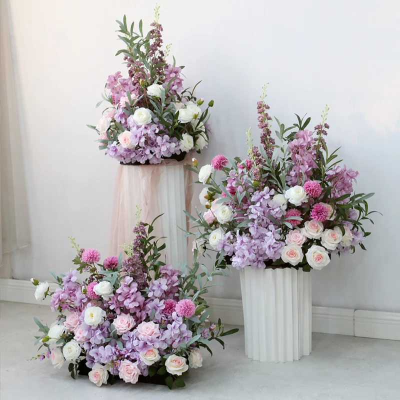 

New Rose Hydrangea Artificial Flower Ball Wedding Table Centerpiece Decor Floral Arrangement Party Stage Road Lead Flowers Props