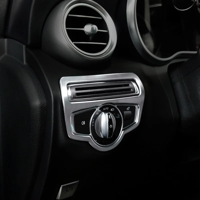 

For Mercedes Benz GLC 2016 2017 2018 ABS Chrome Car left middle control box decoration cover trim accessories styling