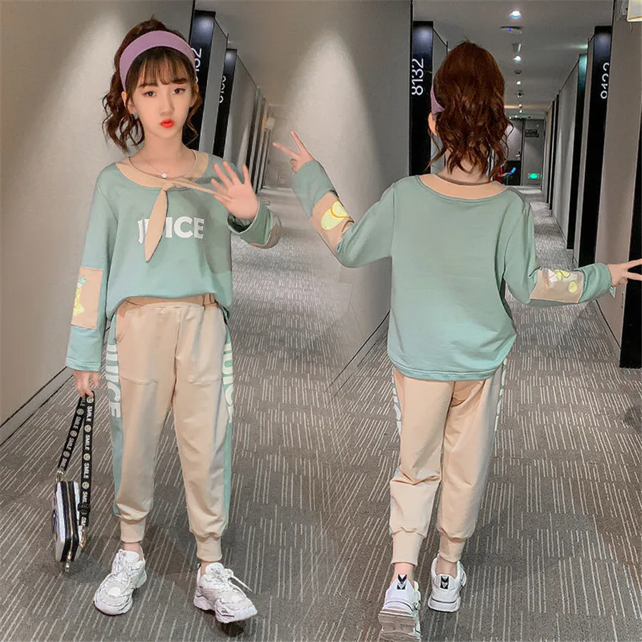 

Girls Clothing Set Children 2021 Spring Autumn Sports Suit Long Sleeve Girls Tracksuits for Kids Clothes 4 6 8 10 12 Years